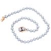 CULTURED PEARLS CHOKER. 14K YELLOW GOLD CLASP WITH DIAMONDS AND CULTURED PEARLS 