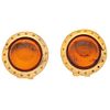 AMBER EARRINGS. 18K YELLOW GOLD. EUGENIA BY TOUS