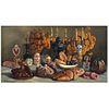 ALFONSO TIRADO, Ofrenda con figuras, Unsigned, Oil on canvas, 31.1 x 59" (79 x 150 cm)
