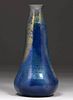 Tall Pewabic Pottery Vase Silver, Blue Iridescent