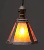 Dirk van Erp Hammered Copper & Mica Hanging Light c1915