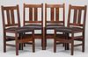 Set of 4 L&JG Stickley Dining Chairs c1910