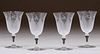 4 Gustav Stickley Lily Pattern Crystal Glasses c1915