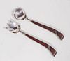 Mexican Sterling Silver & Rosewood Salad Fork & Spoon