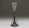 WMF Pewter & Etched Glass Vase c1905