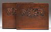 Early Craftsman Studios Hammered Copper Acid-Etched Bookends