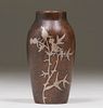 Heintz Sterling on Bronze Floral Overlay Vase c1915