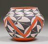 ACOMA POLYCHROME RED ZIGZAG OLLA by KAREN CHINO