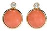 18kt. Coral and Diamond Earrings