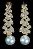 David Yurman 18kt. Diamond and Pearl Earrings