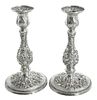 Pair Sterling Repousse Candlesticks