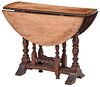 Rare William and Mary Turned Gateleg Table