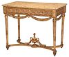 Italian Louis XVI Carved Marble Top Console Table