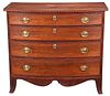 New England Federal Cherry Inlaid Bowfront Chest