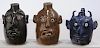 Three Meaders Pottery Face Jugs