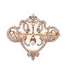 Art Nouveau Platinum 18k Diamond Pendant BroochÊ