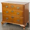 Pennsylvania Chippendale tiger maple chest of drawers, late 18th c., 35'' h., 36 1/2'' w.