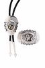 Gary and Elsie Yoyokie
(Hopi, b. 1953) AND (Dine, b. 1951)
Sterling Silver Overlay Bolo Tie with 14k Gold Accents, and Belt Buckle  Lot is located and
