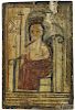 Three Spanish Colonial painted wood panel icons, late 18th/early 19th c., largest - 12 1/2'' x 9''.