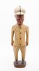 * A Polychrome Wood Figure of a Man Height 18 3/4 inches.