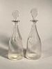 Pair of Early Irish or English Cut Glass Decanters