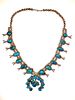 Bisbee Mountain Turquoise Squash Blossom Necklace