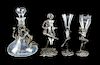 A Collection of Bronze Mounted Crystal Tablewares, Patrick Laroche, (Franco/Swiss, b. 1959) Height of decanter 9 1/4 inches.