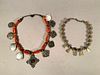 Two Moroccan Berber Coral and Silver Necklaces