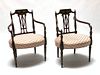Pair of American Sheraton Paint Decorated Armchairs,c.1810