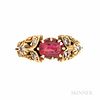 Antique 18kt Gold and Spinel Ring