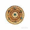 Antique Gold and Emerald Brooch