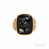 Antique 14kt Gold and Hardstone Cameo Ring