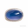 18kt White Gold and Blue Chalcedony Ring