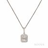 18kt White Gold and Diamond Pendant and Chain