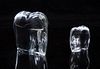 Two Baccarat Glass Elephants Height of larger 5 inches.