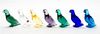 A Group of Seven Baccarat Molded Glass Birds Height of each 4 inches.