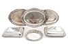 * A Group of Silver-plate Entree Dishes and Serving Trays Width of widest 18 inches