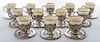 * A Set of Twelve American Silver Demitasse Cups and Liners, Dominick & Haff, New York, NY, each with a Lenox porcelain liner an