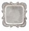 Two Matching American Silver-plate Trays, Reed & Barton, Taunton, MA, 1955, Georgian pattern, shaped square, the smaller engrave