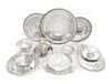 * A Group of Silver-plate Serving Articles, , comprising two trays, seven bowls, two trivets, a cann, and a preserves pot