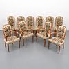 Rare Jules Leleu Dining Chairs, Set of 10