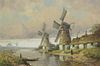 George F. Schultz, (American, 1869-1934), Windmills along the Shore
