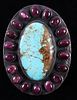Navajo Kingman Turquoise, Purple Spiny Oyster Ring