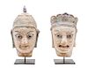 A Pair of Chinese Export Terra Cotta Heads Height of taller head 20 inches.