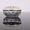 Camusso Crystal Candy Dish with Sterling Silver Lattice Lid