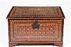 An Anglo-Moorish Mother-of-Pearl Inlaid Trunk Height 19 x width 34 1/2 x depth 18 inches.