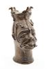 A Benin Bronze Head Height 12 inches.