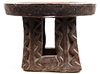 * An African Carved Hardwood Stool Width 18 1/2 inches.