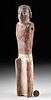 Egyptian Painted Wood Standing Male Boat Figure