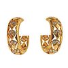 Cartier 18k Gold Diamond Hoop Earrings 
